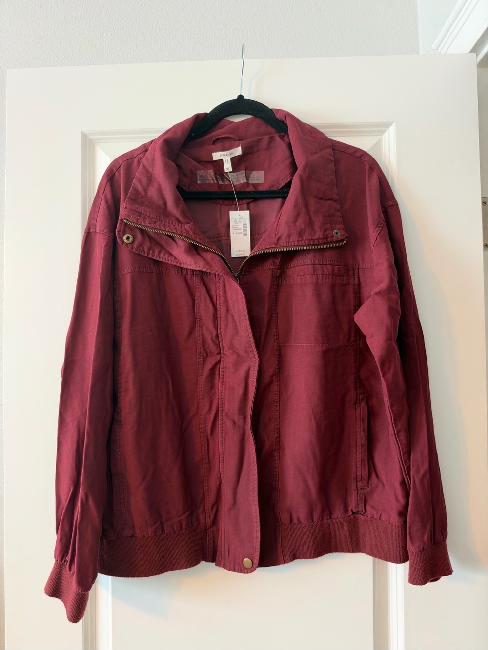 Maurices Burgundy Lightweight Bomber Jacket